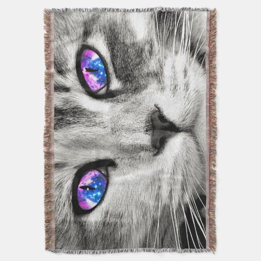 Galaxy Cat Throw Blanket Deken (Voorkant Verticaal)