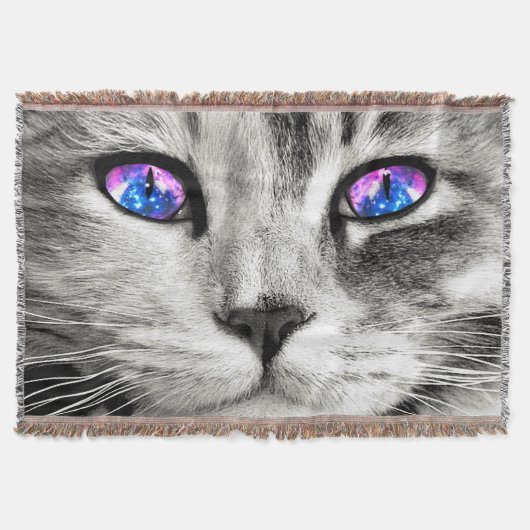 Galaxy Cat Throw Blanket Deken (Voorkant)