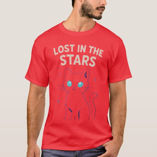 Galaxy Cat - Verloren in de sterren T-shirt (Voorkant)