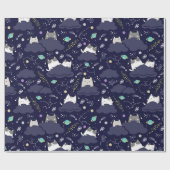 Galaxy Cat Wrapping Paper - Schattigee katten in d Cadeaupapier (Vlak)