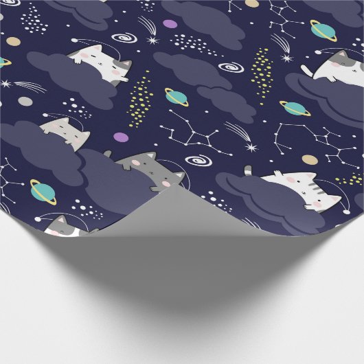 Galaxy Cat Wrapping Paper - Schattigee katten in d Cadeaupapier (Hoek)