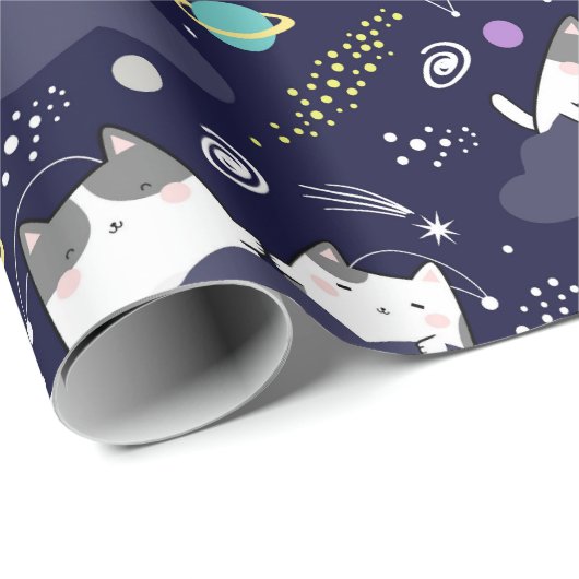 Galaxy Cat Wrapping Paper - Schattigee katten in d Cadeaupapier (Rol Hoek)