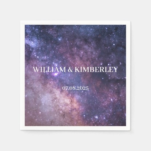 Galaxy Celestial Consellation Sky Elegant Bruiloft Servet (Voorkant)