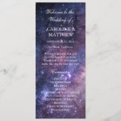 Galaxy Celestial Night Sky Sterren Bruiloft Programmakaart (Voorkant)