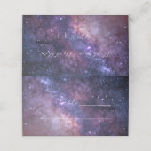 Galaxy Celestial Space Cosmos Sterren Bruiloft Plaatskaartje (Buitenkant ongevouwen)