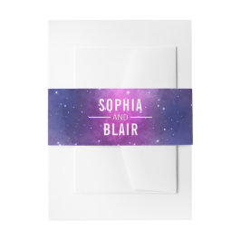 Galaxy Celestial Sterren Bruiloft Diner Gepersonal Uitnodigingen Wikkel