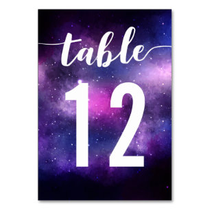 Galaxy Celestial Sterren Bruiloft Diner Tafel Numm Kaart