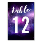 Galaxy Celestial Sterren Bruiloft Diner Tafel Numm Kaart (Voorkant)