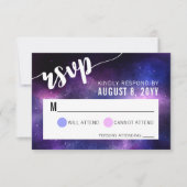Galaxy Celestial Sterren Huwelijksuitnodiging RSVP (Voorkant)