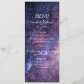 Galaxy Celestial Sterren Nacht Sky Bruiloft Eten Menu (Voorkant)