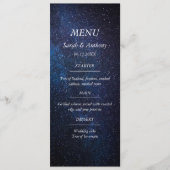 Galaxy Celestial Sterren Nacht Sky Bruiloft Eten Menu (Voorkant)
