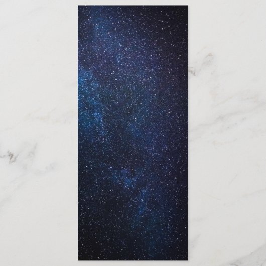 Galaxy Celestial Sterren Nacht Sky Bruiloft Eten Menu (Achterkant)