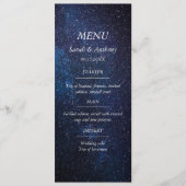 Galaxy Celestial Sterren Nacht Sky Bruiloft Eten Menu (Voorkant)