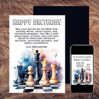Galaxy Chess Pieces Modern Chess Birthday Kaart