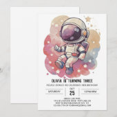 Galaxy Chic Journey Astronaut Verjaardag Kaart (Voorkant / Achterkant)