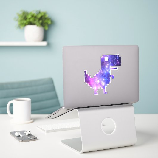 Galaxy Chrome T-Rex Sticker (Laptop op bureau)