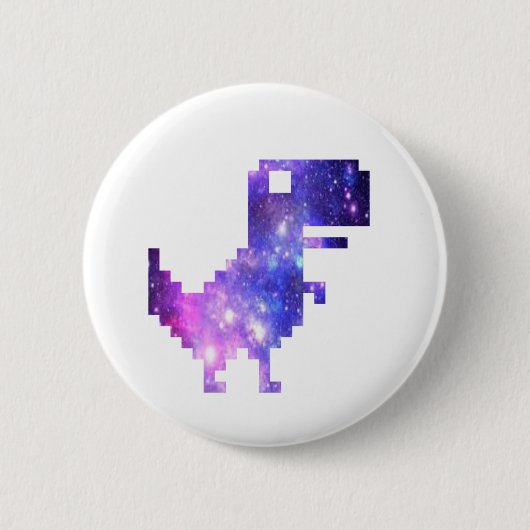 Galaxy Chrome T-Rex T-Shirt Ronde Button 5,7 Cm (Voorkant)