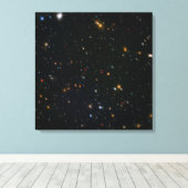 Galaxy Cluster Abell 370 Parallel Veld. Canvas Afdruk (Insitu (Houten vloer))