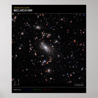 Galaxy Cluster MACS J1423 (NIRCam Compass Afbeeldi Poster