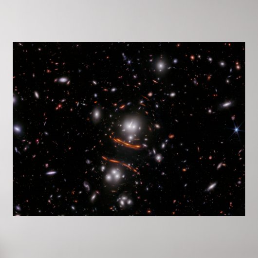Galaxy Cluster PLCK G165.7 (NIRCam-Afbeelding) Poster (Voorkant)