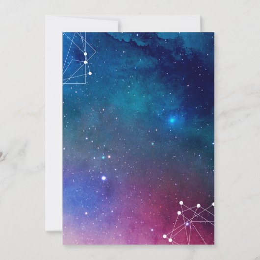 Galaxy Constellation Uitnodiging voor Huwelijk Ste (Achterkant)