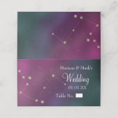 Galaxy Constellation Wedding Gold Stars Moon Folie Plaatskaartje (Buitenkant ongevouwen)