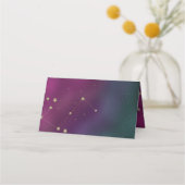 Galaxy Constellation Wedding Gold Stars Moon Folie Plaatskaartje (Achterkant)