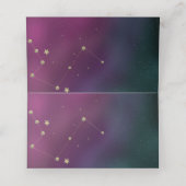 Galaxy Constellation Wedding Gold Stars Moon Folie Plaatskaartje (Binnenkant ongevouwen)