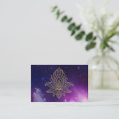 *~ * Galaxy Cosmic Sacred Hamsa Nebula Visitekaartje (Staand voorkant)