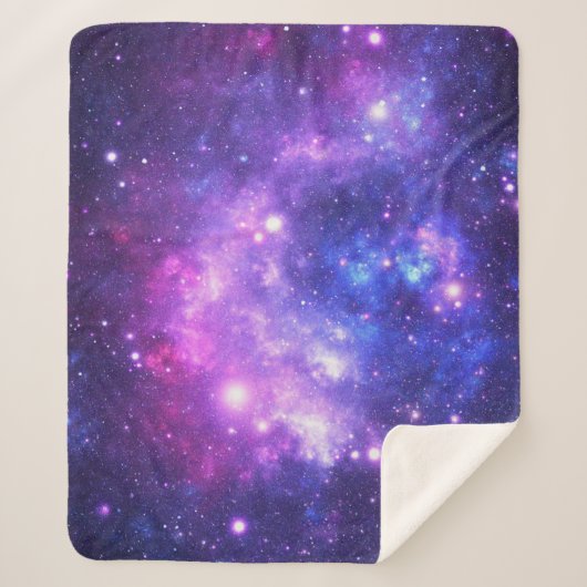 Galaxy cosmos patroonscrapbooking sherpa deken (Voorkant)