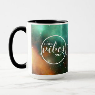 Galaxy Cosmos Ruimte Alleen Goede Vibes Typografie Mok