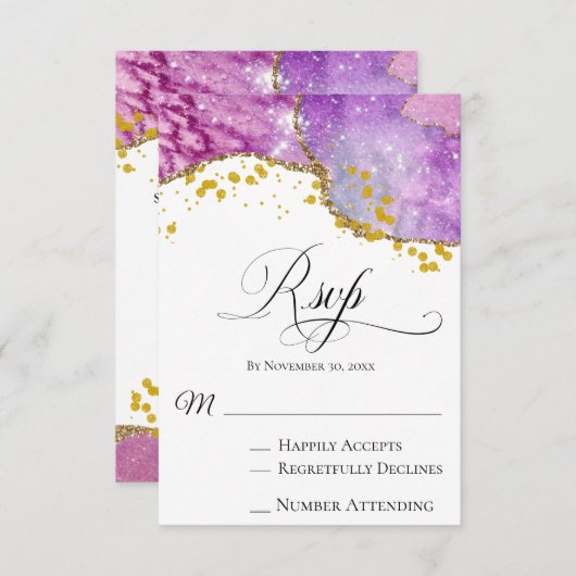 *~* Galaxy Cosmos Space SIMPLY LIVE Modern RSVP (Voorkant / Achterkant)