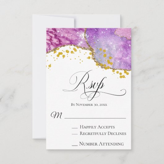 *~* Galaxy Cosmos Space SIMPLY LIVE Modern RSVP Kaartje (Voorkant)