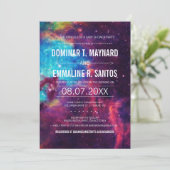 Galaxy Couple Baby shower foto uitnodigen Kaart (Staand voorkant)