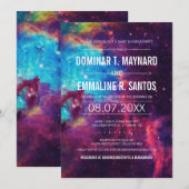 Galaxy Couple Baby shower Uitnodigen Kaart (Voorkant / Achterkant)