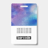 Galaxy Custom Employee Photo Persoonlijke naam Badge (Achterkant)