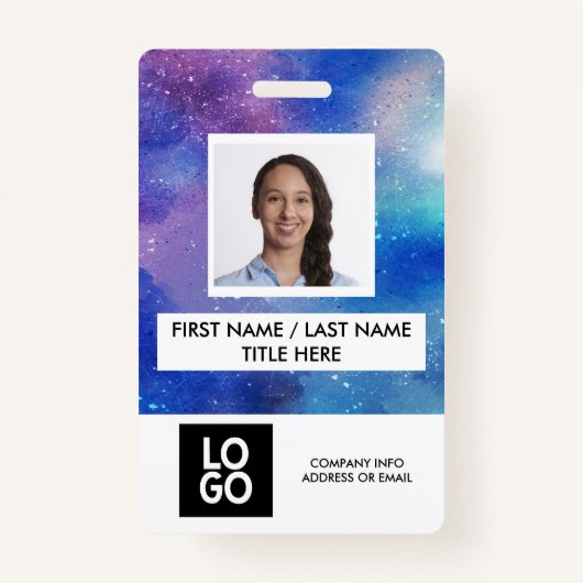 Galaxy Custom Employee Photo Persoonlijke naam Badge (Voorkant)