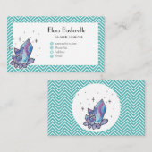 Galaxy Diamond Green Chevron Minimalistisch Visitekaartje (Voorkant / Achterkant)