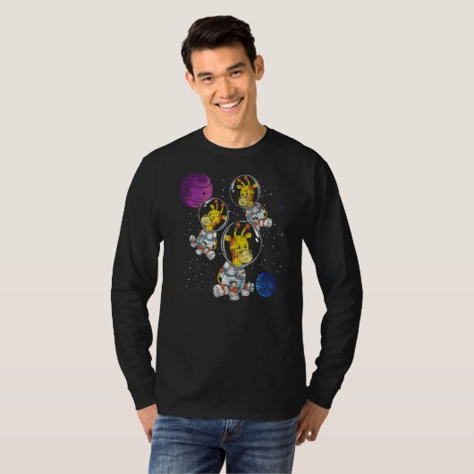 Galaxy Dier Outer Space Zoo Dier Astronaut GI T-shirt (Voorkant volledig)