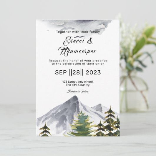 Galaxy Digital Wedding Sjabloon Kaart (Staand voorkant)