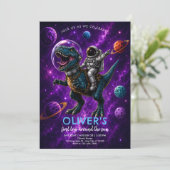 Galaxy Dino 1e Verjaardag Kaart (Staand voorkant)