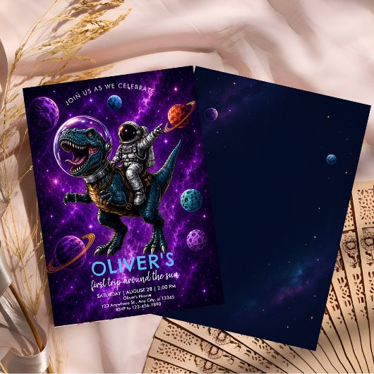 Galaxy Dino 1e Verjaardag Kaart