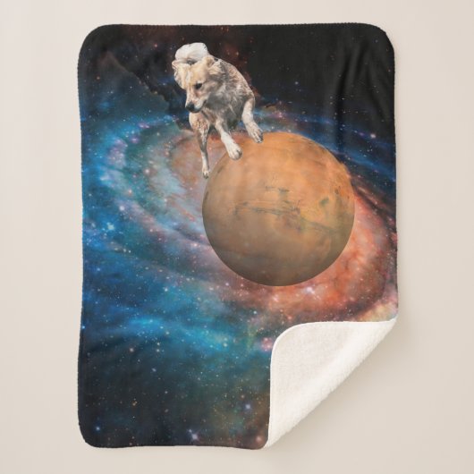 Galaxy Dog Sherpa Deken – Cosmic Fee Galaxy™ (Voorkant)