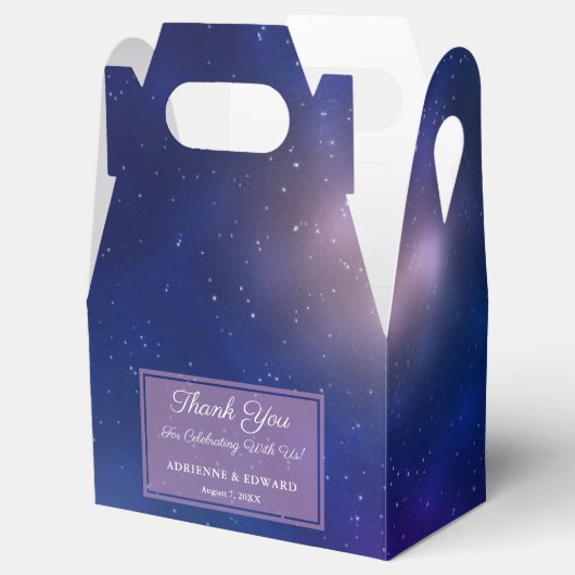 Galaxy Donkerblauw en Paarse Sterrennacht bruiloft Bedankdoosjes (Geopend)