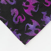 Galaxy Dragon in Paarse en roze Fleece Deken (Hoek)