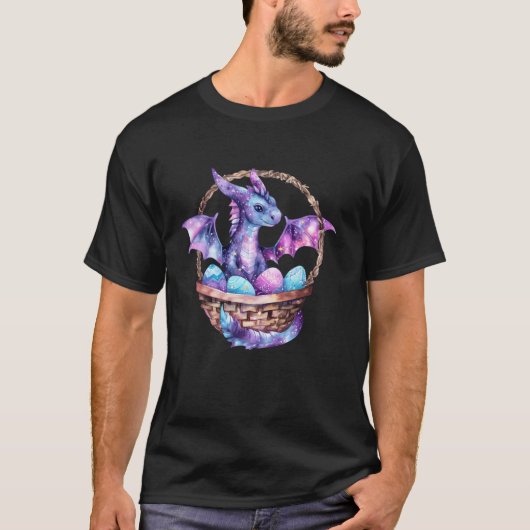 Galaxy Dragon Paaseieren Mand Hunt Schattigee Kind T-shirt (Voorkant)