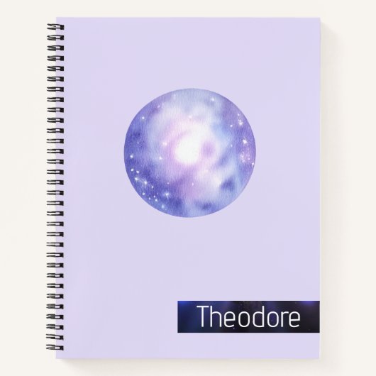 Galaxy Dreams Gepersonaliseerde Spiral Notitieboek (Voorkant)