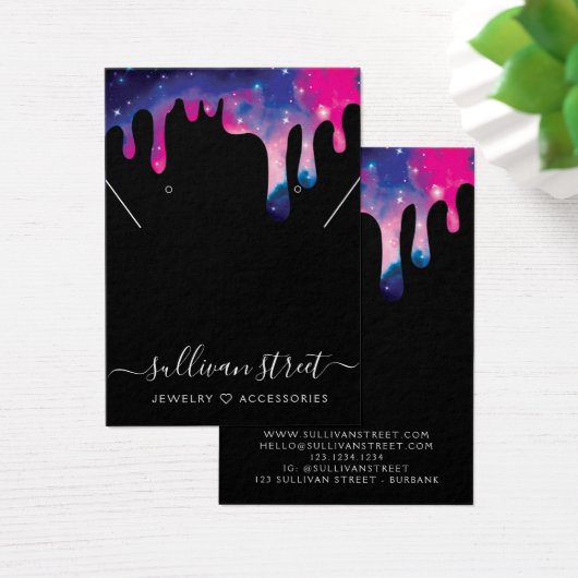 Galaxy Drip Earringing Ketting Display Kaart (Bureau)