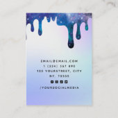 Galaxy Drip Earrings Display Logo Card Visitekaartje (Achterkant)