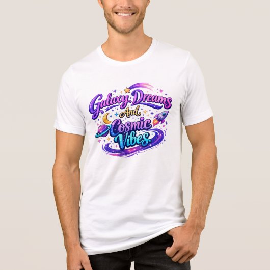 Galaxy Dromen En Kosmische Vibes Tri-Blend Shirt (Voorkant)